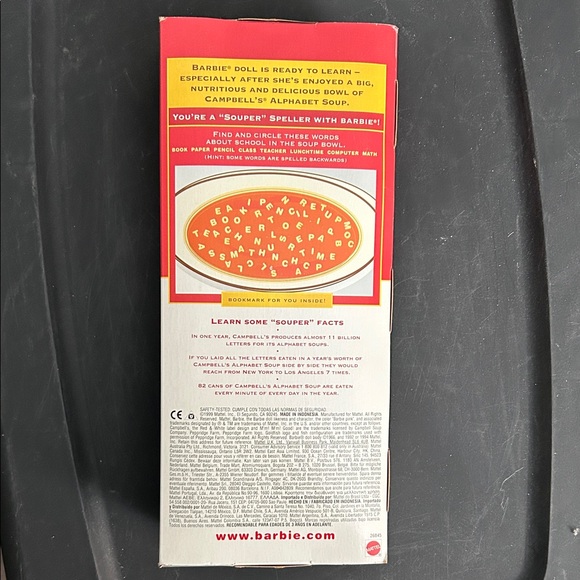 Barbie Special Edition Alphabet Soup Doll - Red and Gray - Picture 2 of 4